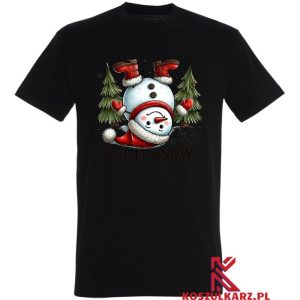 Bałwanek w Oczekiwaniu na Śnieg – Koszulka Świąteczna