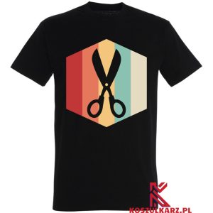 Koszulka nadrukiem nożyczek idealna dla fryzjera i barbera