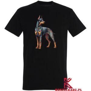 Koszulka z nadrukiem psa Doberman