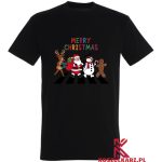 Wesoła Ekipa Świąteczna – Koszulka z Świętym Mikołajem i Przyjaciółmi