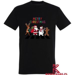 Wesoła Ekipa Świąteczna – Koszulka z Świętym Mikołajem i Przyjaciółmi