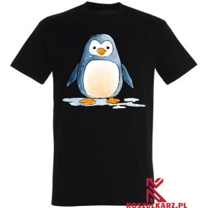 Koszulka z nadrukiem Uroczy Pingwin, Stylowa Przyjaźń z Lodowej Krainy