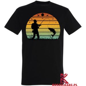 Koszulka z nadrukiem Retro Wędkowanie na Łonie Natury