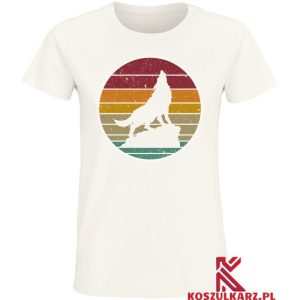 Koszulka z nadrukiem Retro Samotny Wilk