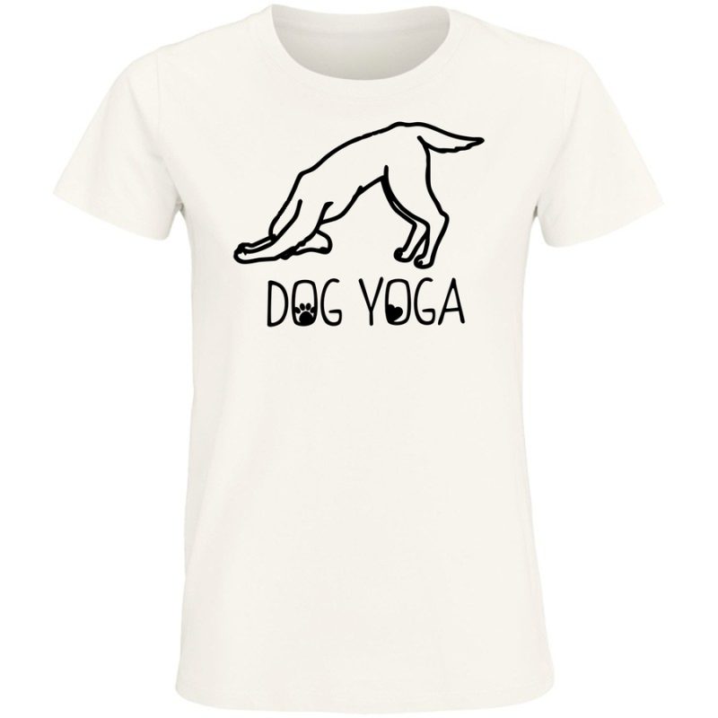 dog yoga damska white