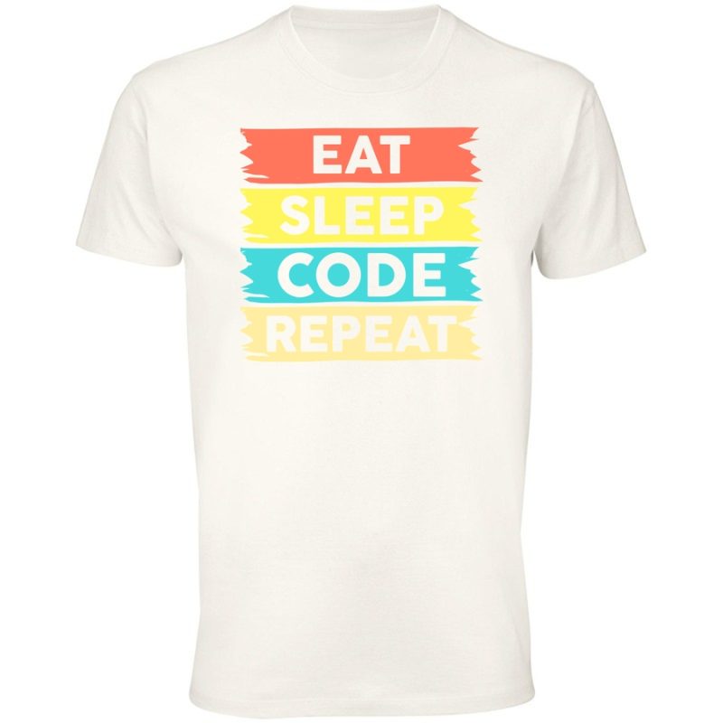 eat sleep code repeat 9 meska white