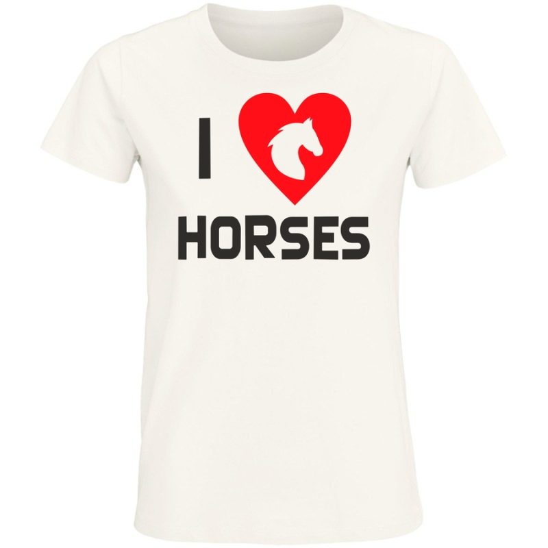 i love horse damska white