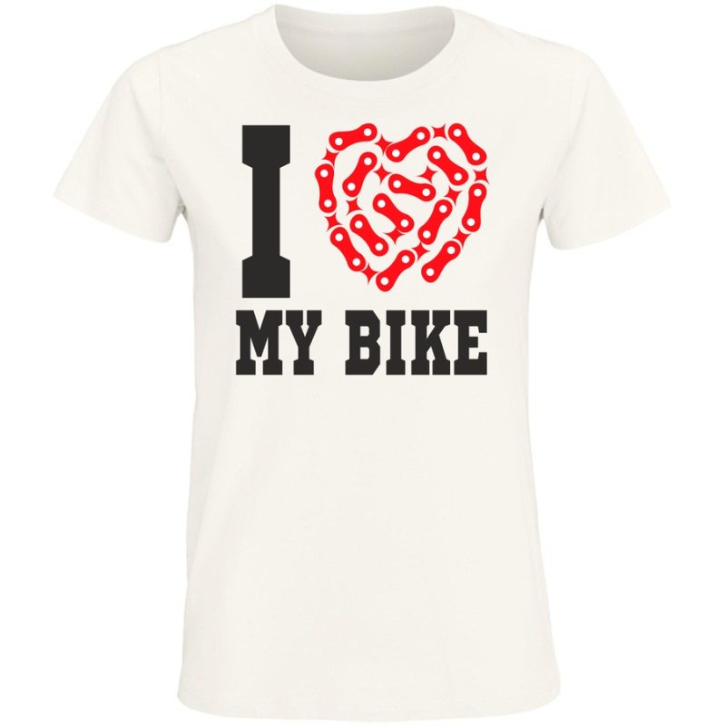 i love my bike damska white