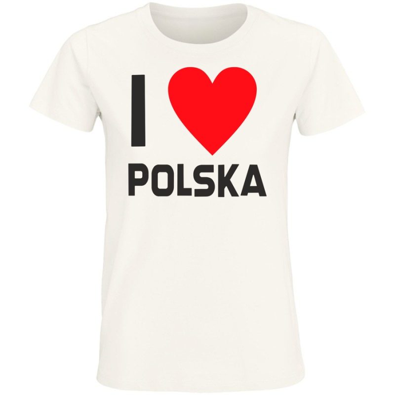 i love polska damska white
