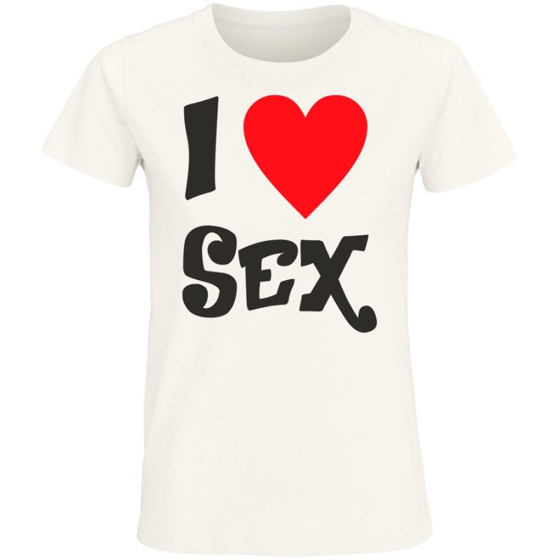 i love sex damska white