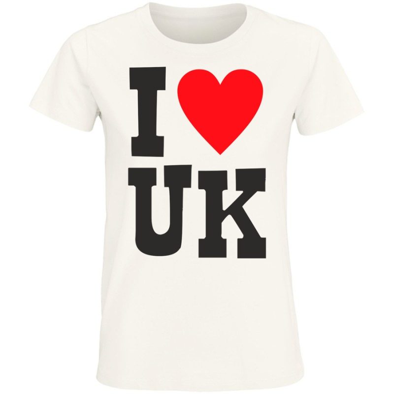 i love uk damska white
