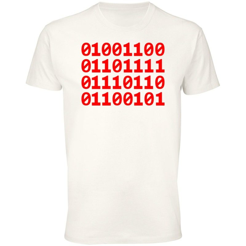 i love you 01001001 10 meska white