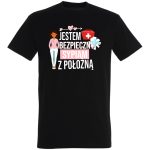 Koszulka jestem położną mój mąż może spać spokojnie