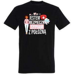 Koszulka jestem bezpieczny sypiam z położną