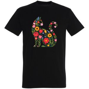 Koszulka kot w kwiatach