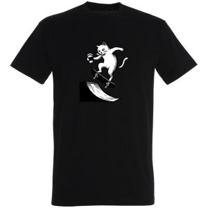 Koszulka kawowo kocia deskorolkowa przygoda