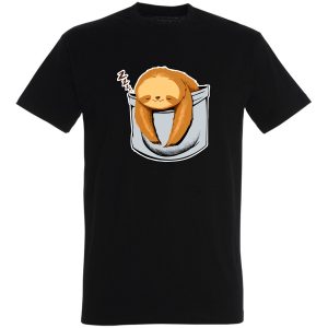 Leniwiec w dużej kieszeni zrelaksowany leń