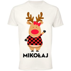 Świąteczna Koszulka Renifer Mikołaj
