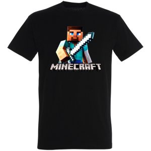 Koszulka Minecraft Steve Miecz