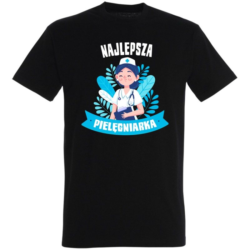 najlepsza pielegniarka niebieska prezent meska black
