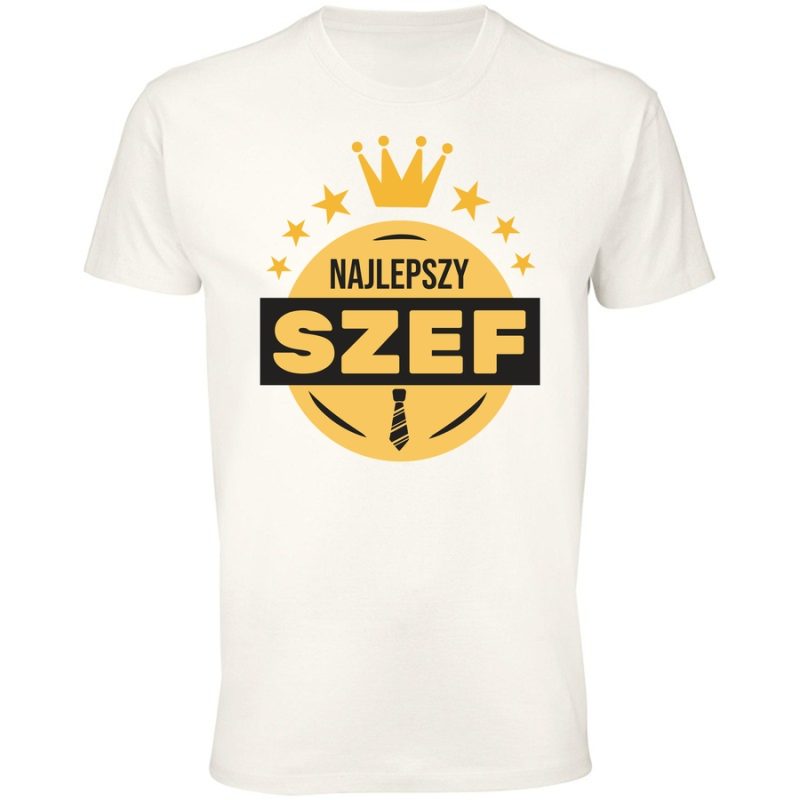 najlepszy szef zloty koszulki na urodziny meska white