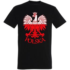 Orzeł polski stylizowany biało czerwony