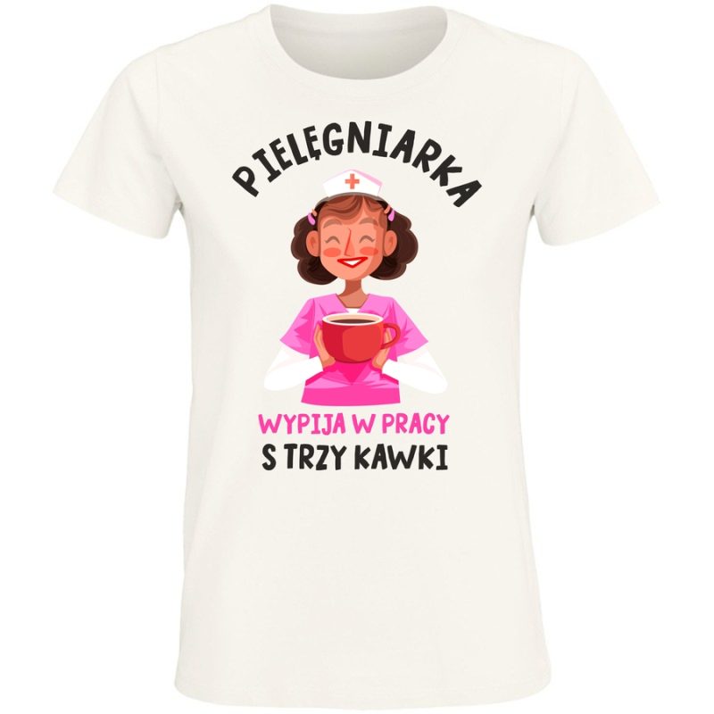 pielegniarka wypija w pracy s trzy kawkidamskawhite
